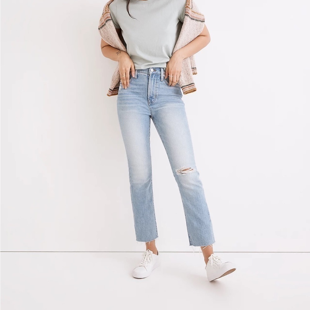Madewell perfect vintage jeans coney wash destroyed